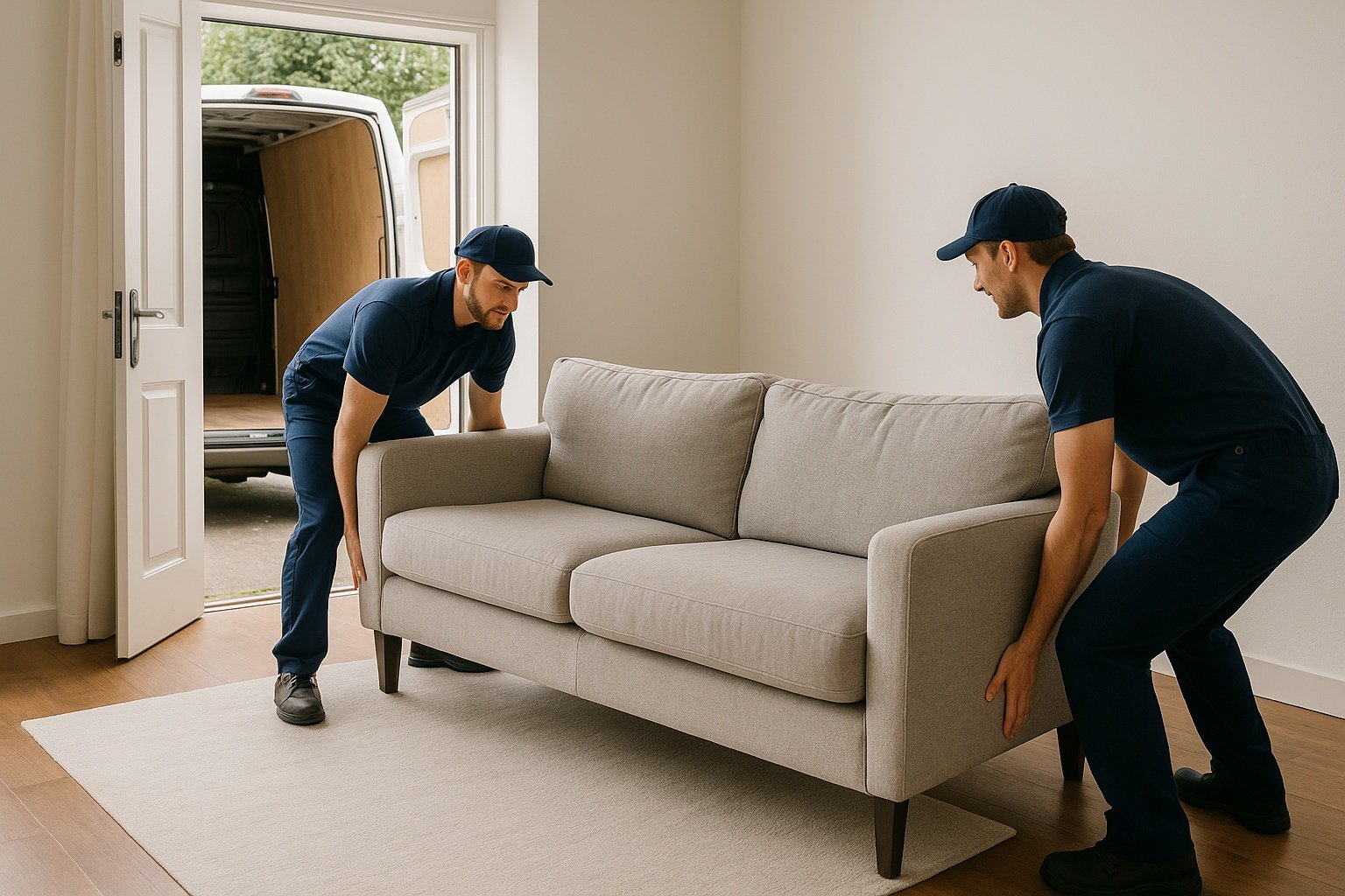 Professional movers collecting a sofa in Woking for same-day furniture pickup – Man and Van Woking